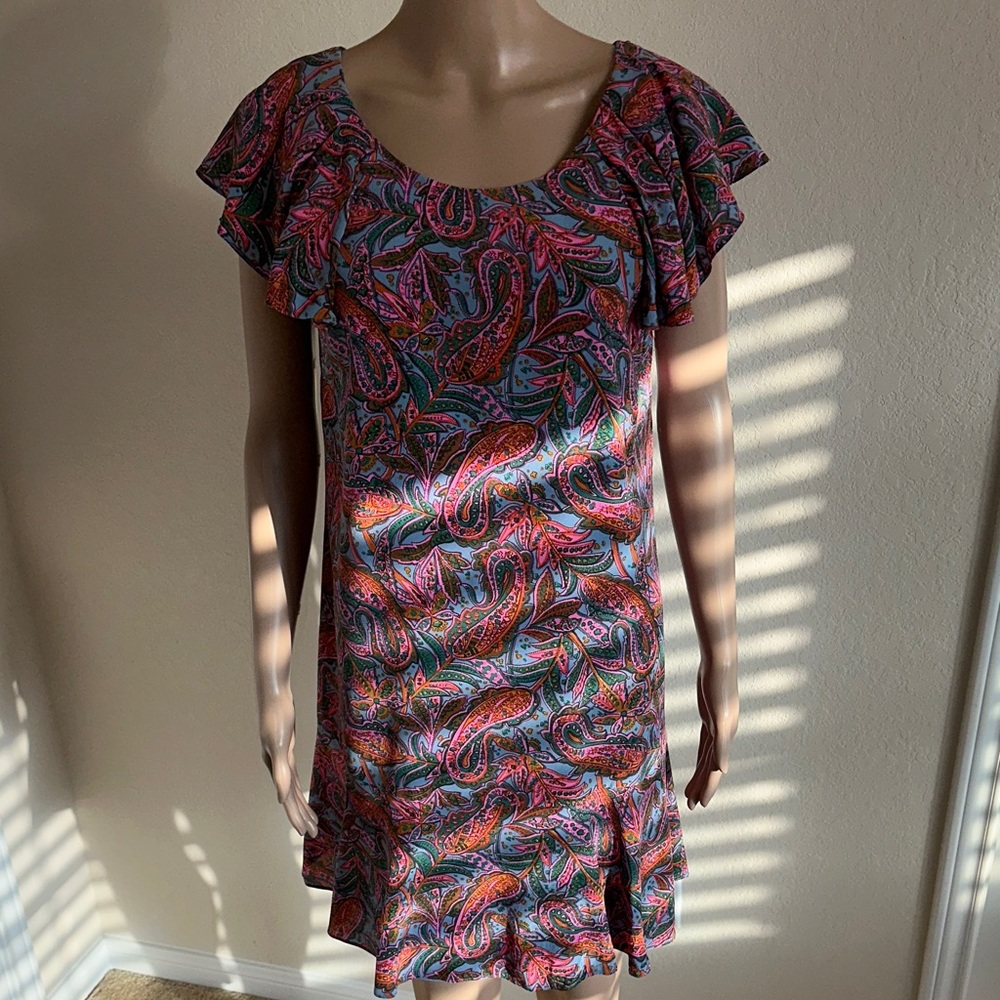 J. Crew Multicolor Paisley Mini Dress Size 8.